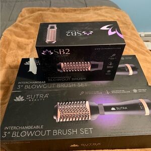 Sutra SB2 3" Interchangeable Blowout Brush Set - Black & Rose Gold